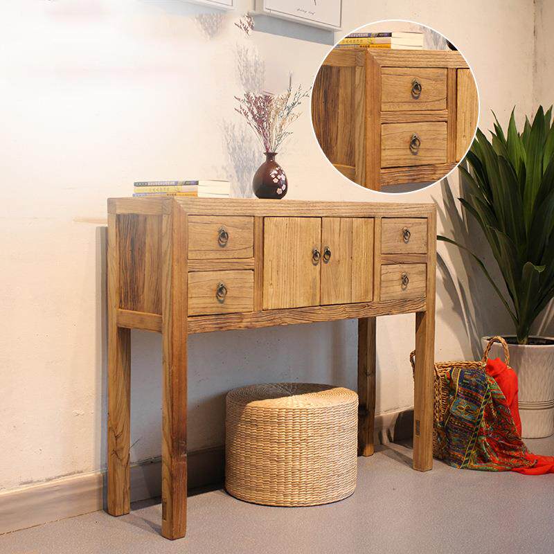 用老8475榆木玄桌全实木抽屉供台关条案复古中式家长方形实木桌子