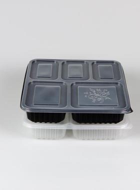 五格餐盒分格格22947外卖打包盒餐带塑料快餐盒盖1500m具l饭盒多