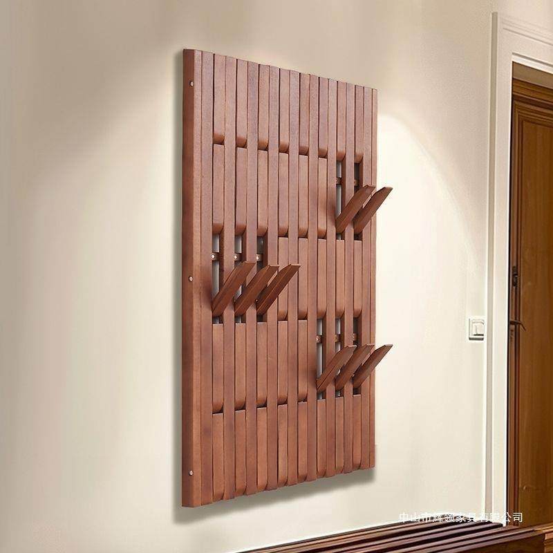 ?老木挂衣架钢琴键榆衣帽架KKK玄关挂区物架门口入衣户置墙上挂衣