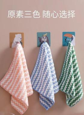 擦不沾毛油抹布吸洗水碗布厨房不易掉毛巾加厚桌子86963懒人百洁布