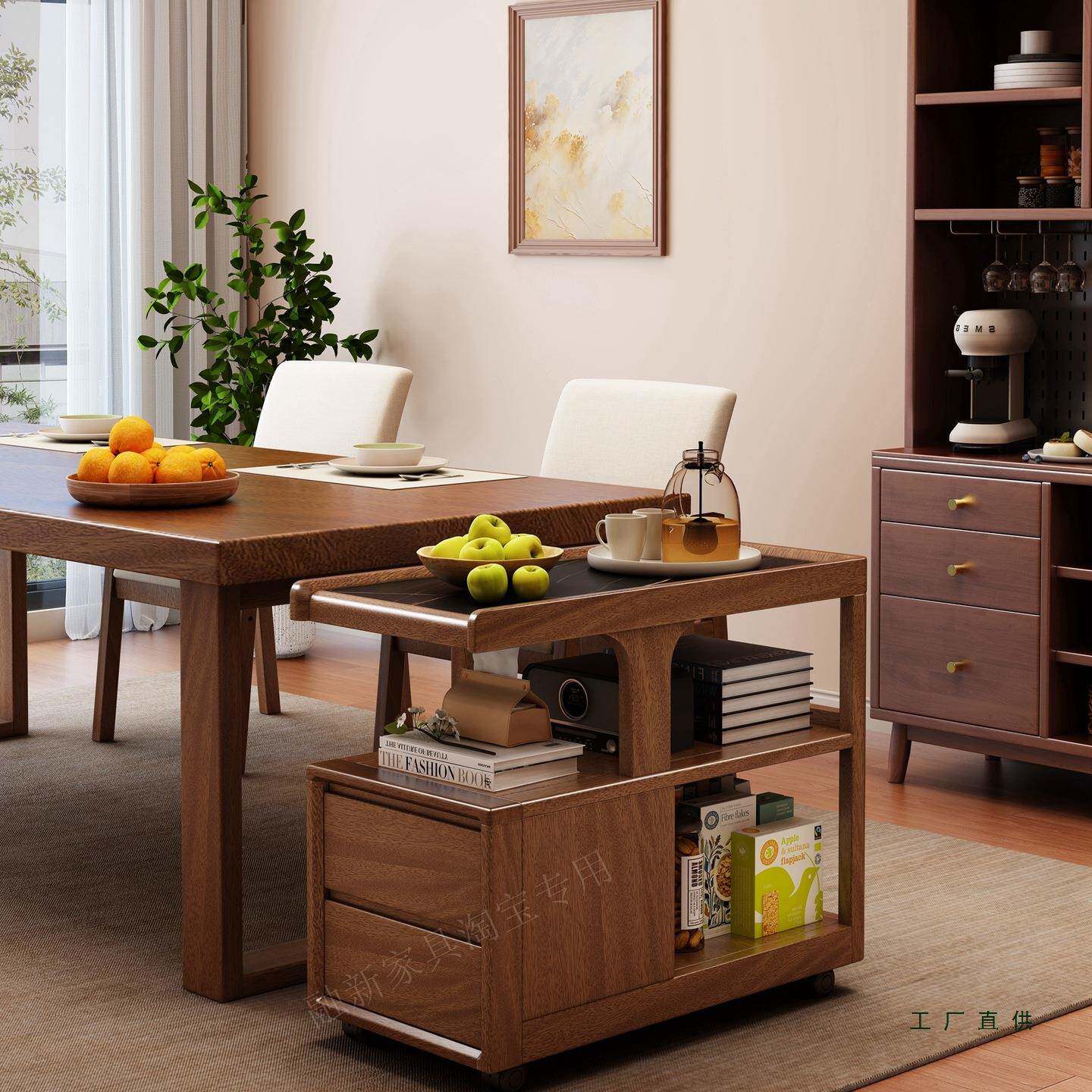 实木边沙发柜可移岩动板边几柜小户型客床厅卧室头侧边柜角F9977H