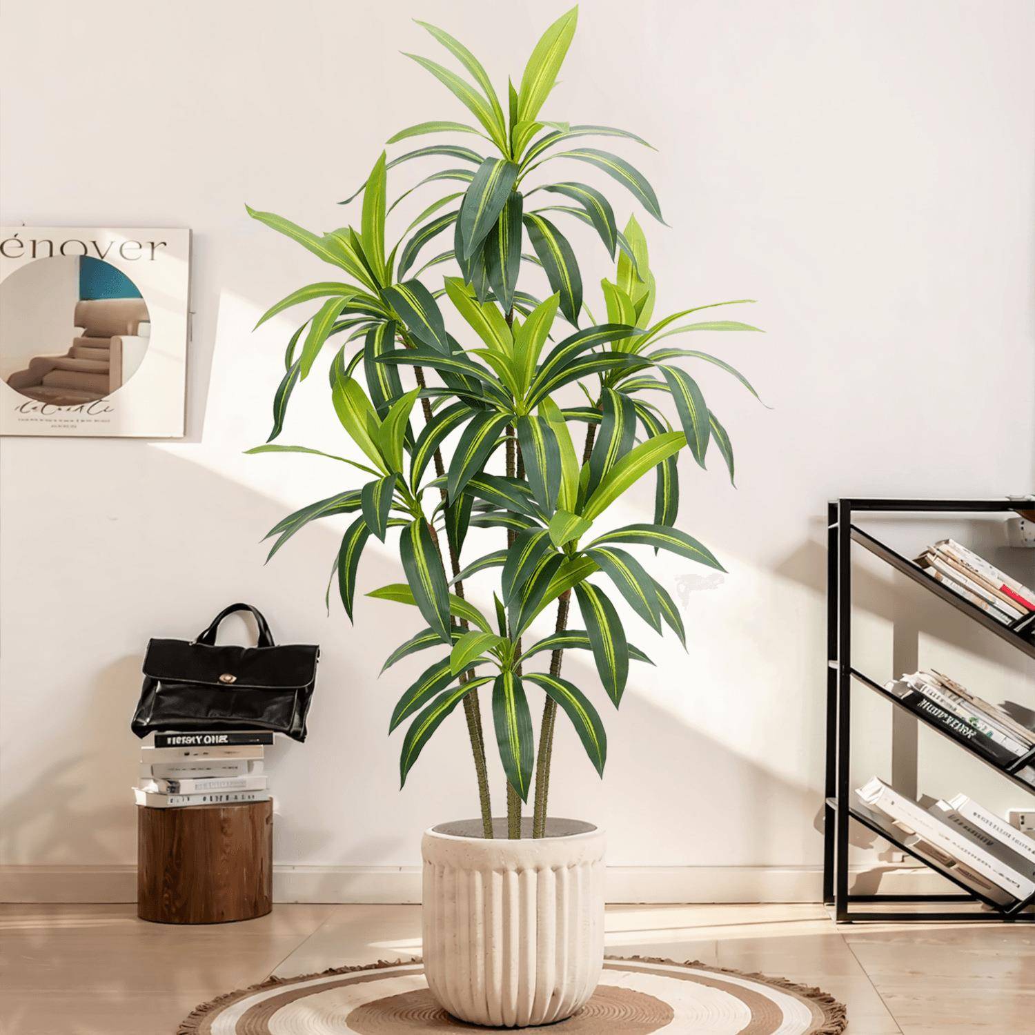 高端奢仿真巴西木绿植盆仿仿生栽落LLK地盆景假绿植装饰真室轻内