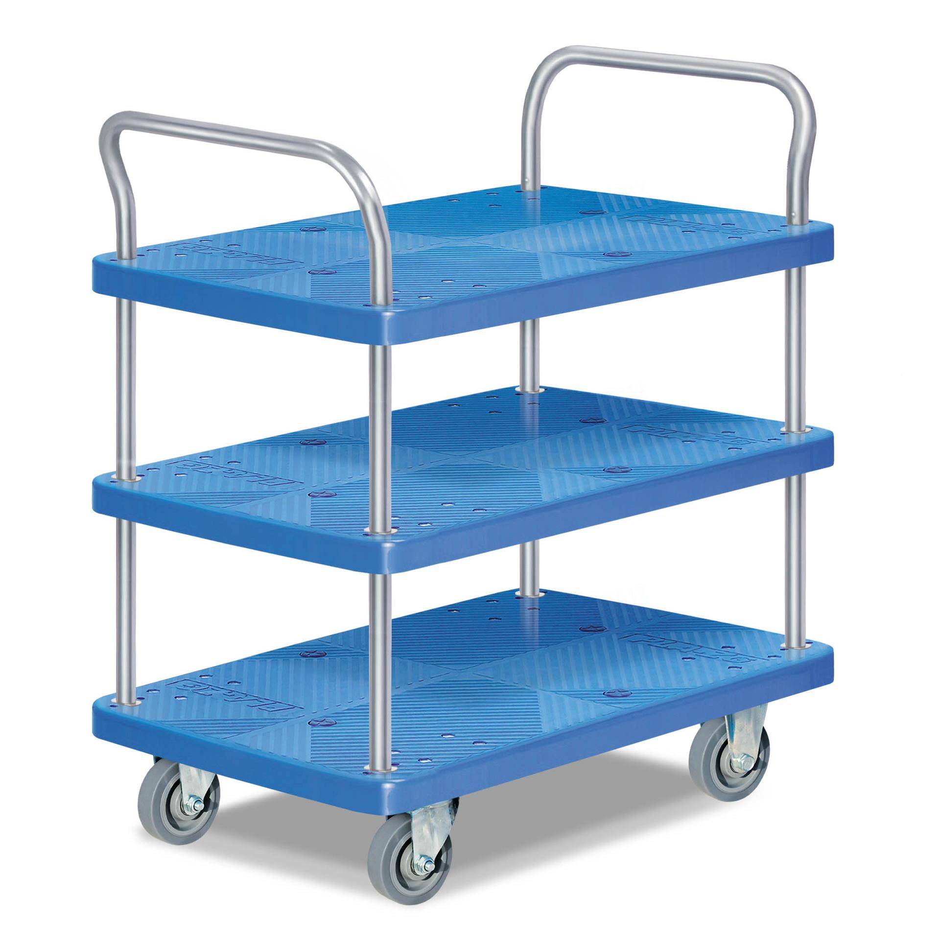 PLA超静三层静双扶车008手手家推/板平小推车搬运拖车轻便用音手