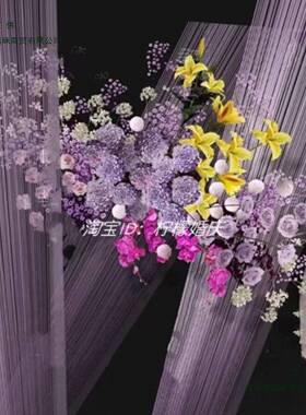 加高线超帘长苏双帘头婚庆婚礼布置布场子帘流装饰造264型美陈4米