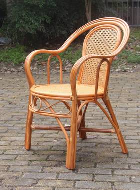 椅天然真家用藤单人老人手工编织椅子阳客厅休闲靠背台F5M677TJ椅