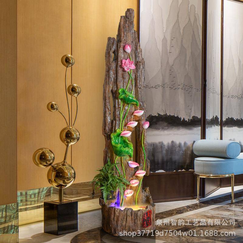 水创意喷泉流院摆件ALB客厅店铺办公室庭鱼缸水招财假山造景装饰