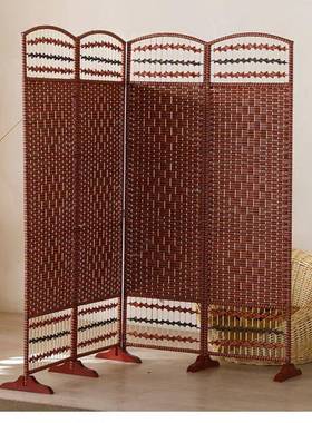 新中式OFD手工编屏隔断客厅遮挡叠移动镂织空封闭式折简风易家用