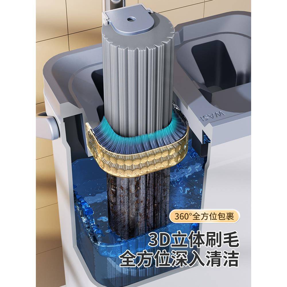 海绵拖把2025家用拖把一拖净卫生间厕吸水大号胶棉清洗桶拖地达华