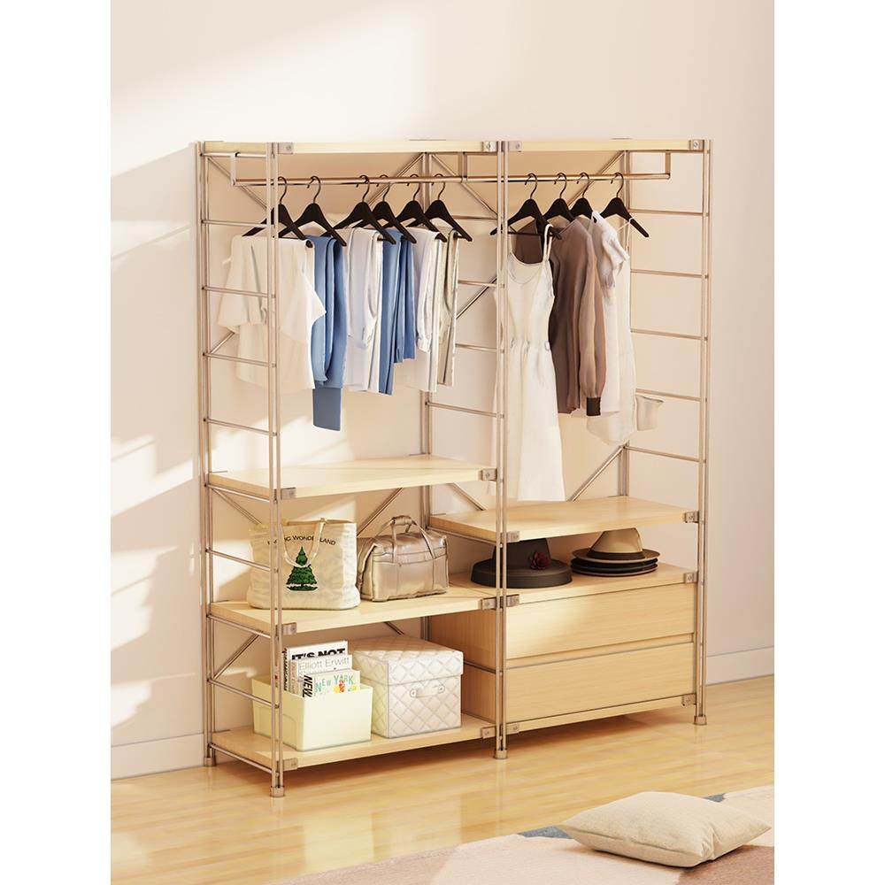 衣帽易架卧地式家用阳台可移动多功能收纳简晾IIO简约房间室落衣