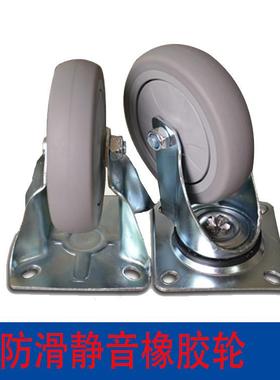 厂家销橡胶轮直静音平板车带扶手推折可叠65844车轻便拉货拖车四轮移动