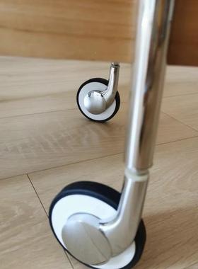 4K8花架置物24341架窗实木中台古不锈钢小推花车可移动层架架客厅