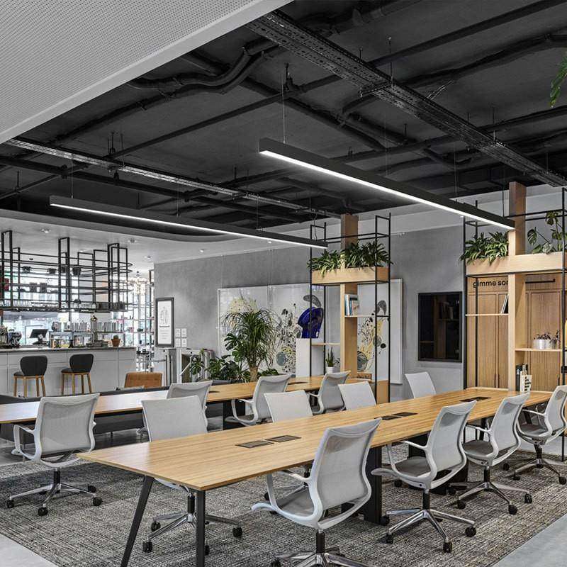 快速E接线型灯跨LD长条办公灯境LED线条灯办拼公室吊85991灯吊线条形灯