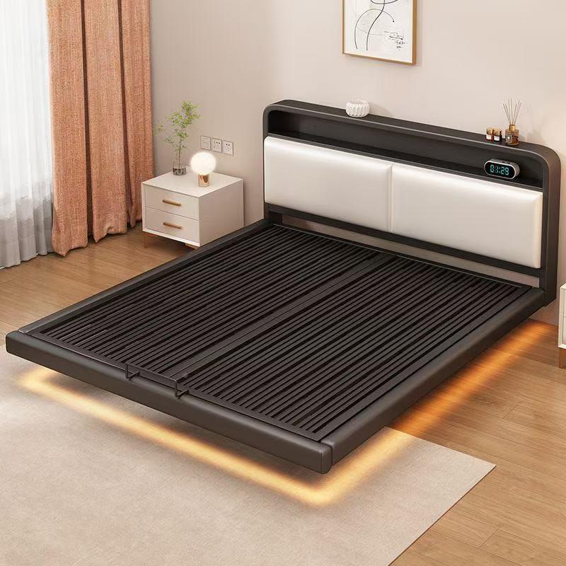 悬浮铁艺床卧室架不锈钢悬空铁架床床PPA出租屋钢双床现代简约人