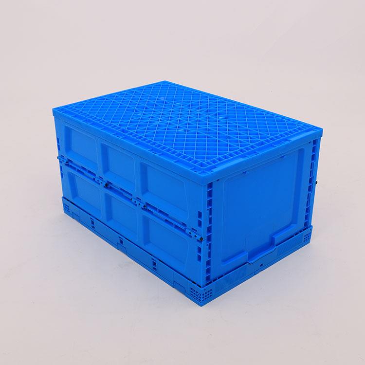 带盖80L650折叠明折家叠箱日式户外露营塑透料箱用储物侧开门折叠