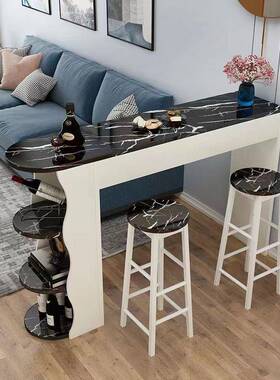 小户型吧台桌家用简约现代客发厅奢玄关小餐吧台76463沙边几厅轻