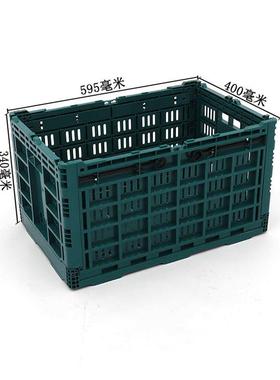 绿色加厚塑料折PWN叠超生市蔬菜水果折叠塑周转框鲜配送筐胶折叠