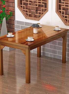 实面馆桌椅饭店小餐吃店桌椅快餐桌椅组合木馆食堂餐PUZ烧桌烤碳