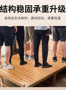 竹床休折15637叠床单人双老人家用款成人午简易出租房一米板二式