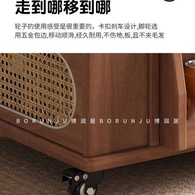 移动边几茶几推27528车实木客茶厅沙发边柜桌功能多折叠升降可餐桌两用