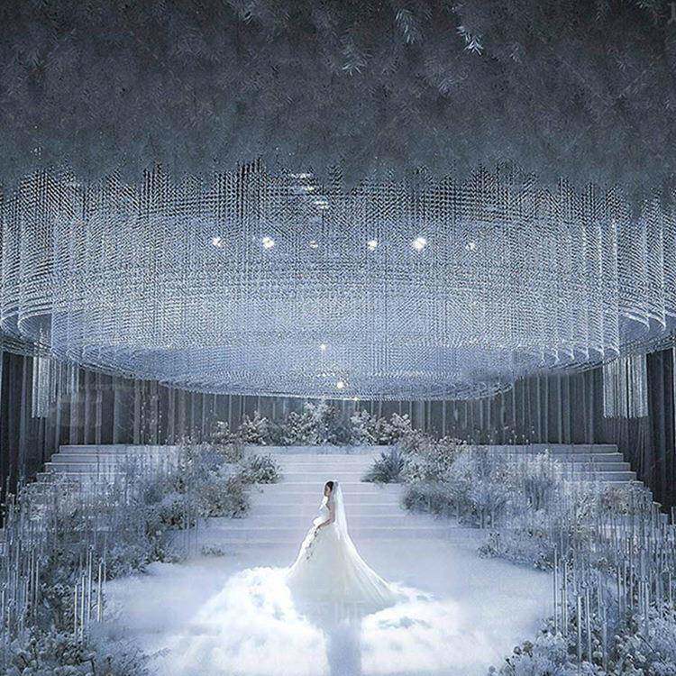 WFE非标程宴厅大吊灯店大堂前台雨酒滴水晶灯工婚礼宴会厅大厅婚