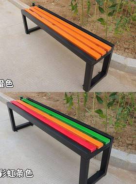 园椅户外长椅公铁艺防腐木室凳外商场休息区椅75491庭院排椅条长