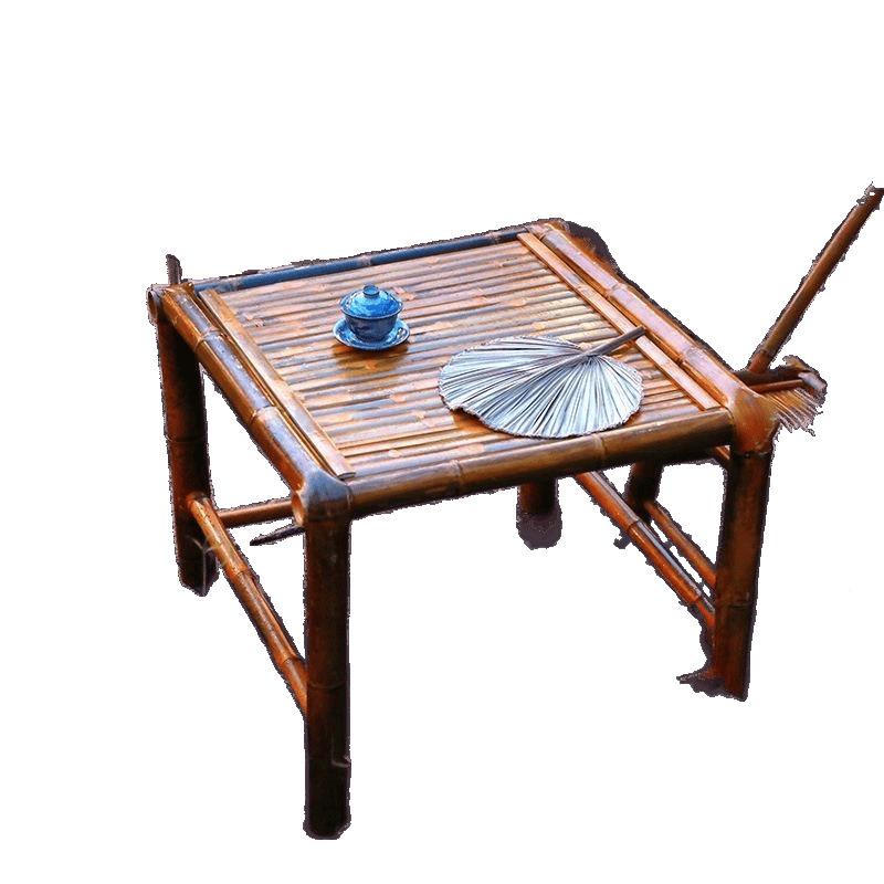 老茶式竹茶围23409炉煮桌组合野桌炊桌椅全套庭院茶几竹子复古民