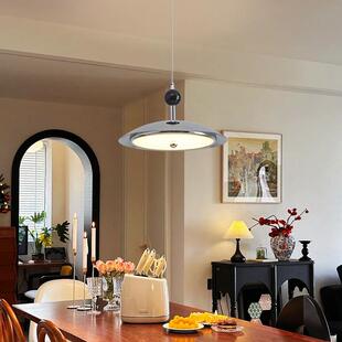 灯具式奶油风客厅吊中古星轨吊链大厅复古护灯吊灯法眼木纹餐厅卧