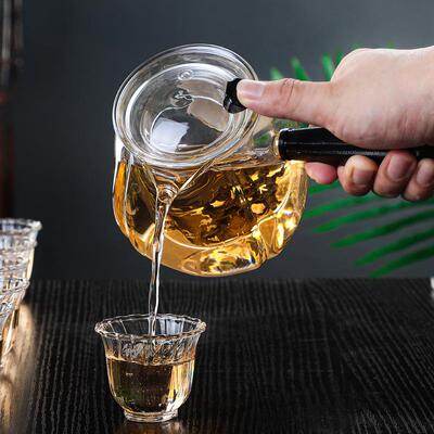 侧把花草茶壶电高硼硅明玻热璃煮茶61416壶家用可陶透炉加蒸煮茶