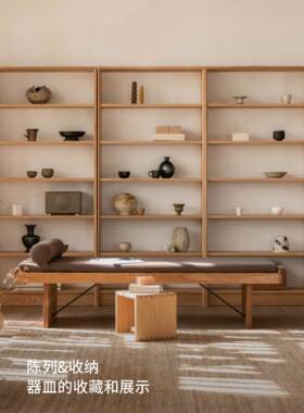 W7MUMO组客合柜原木整定F766STHM制书墙架原木书收纳书房厅实木展