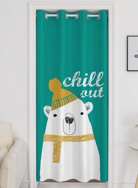 简约风可爱儿衣童卧AYD室隔断帘免打孔门帘厨遮房试间挡帘房防蚊