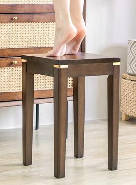 凳轻奢凳子可23503叠放代桌板凳新中式餐家用方凳现客厅实木子极