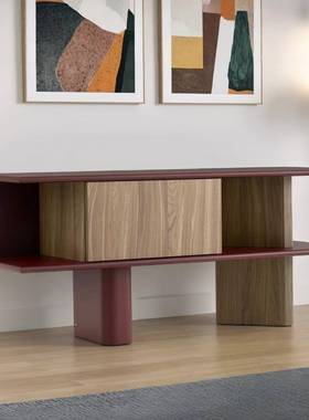 柜意DMV式烤漆厅玄关柜实木入户玄关台现代简约客收装饰柜纳储物