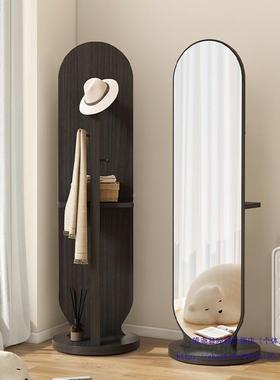 1905全镜衣镜镜挂衣架简约落地镜家用试衣镜衣身帽架一体木穿质旋