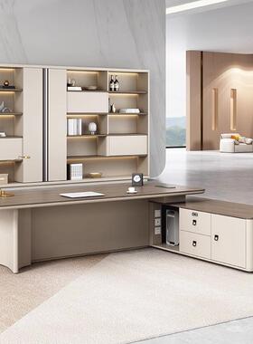 老板桌总裁经桌24651简约现代组办公家具经理气桌椅合轻奢大总理