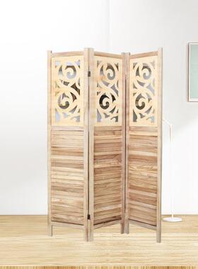 现代简约实客厅木装饰隔断风小型卧户室玄关镂空屏风86544屏隔断