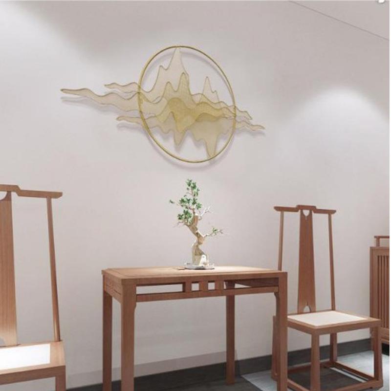 新中式样墙饰铁艺山影壁墙面属装饰挂件创意板无品牌/房挂软装金