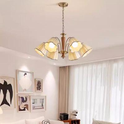 法式奶古油风客厅吊灯轻奢美复古式网红中gvin52tae餐厅卧室实木