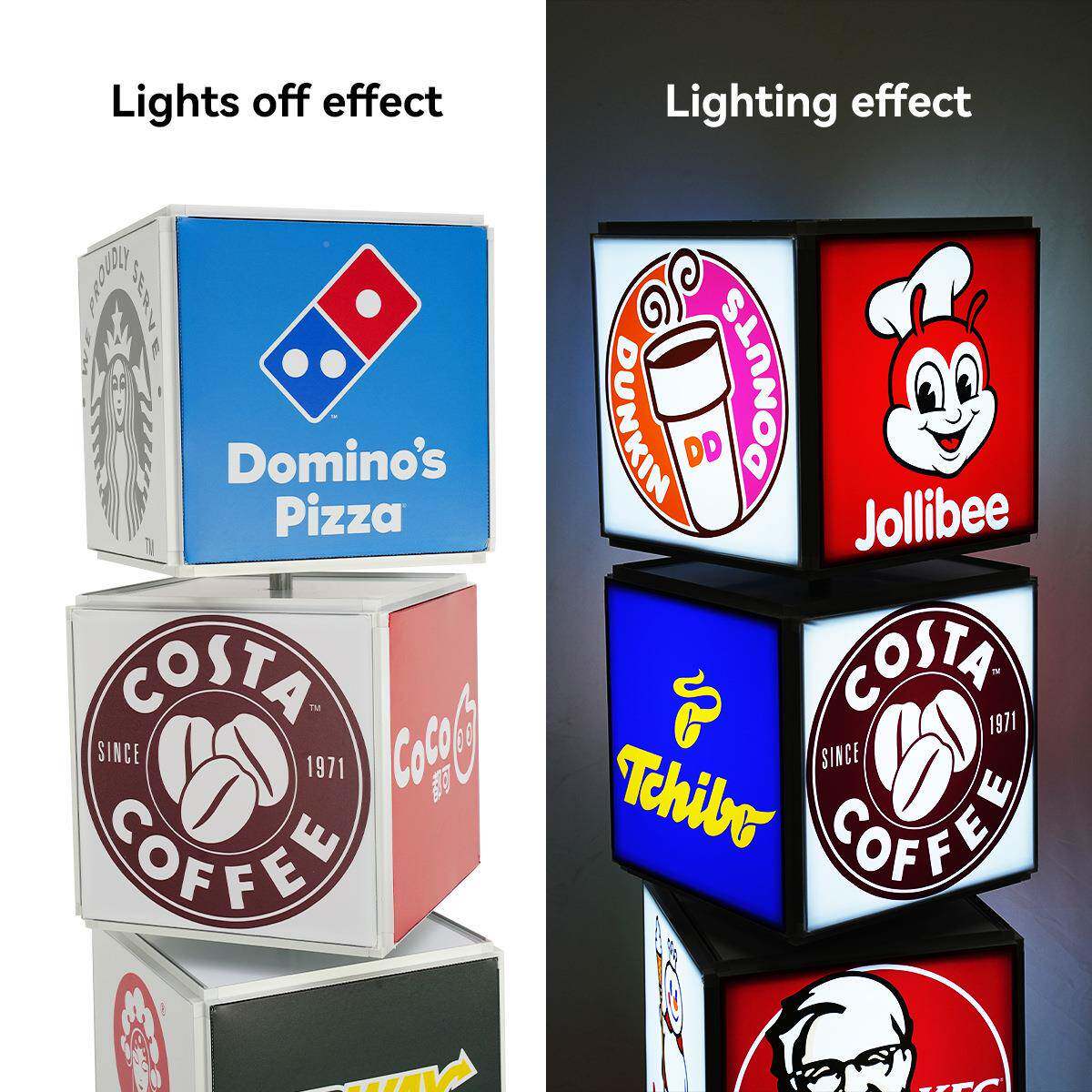 自动座立式底防旋转招牌软膜卡布l全963ed发光灯箱户外门口水落地