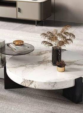 意式石极简轻奢25563仿理茶几客厅家用网大红圆公形办组合现代阳