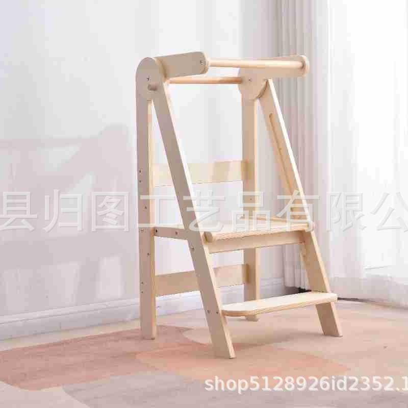 儿蒙氏学习折叠洗漱凳幼儿台阶凳子宝宝洗手梯1lreaning童tow塔er