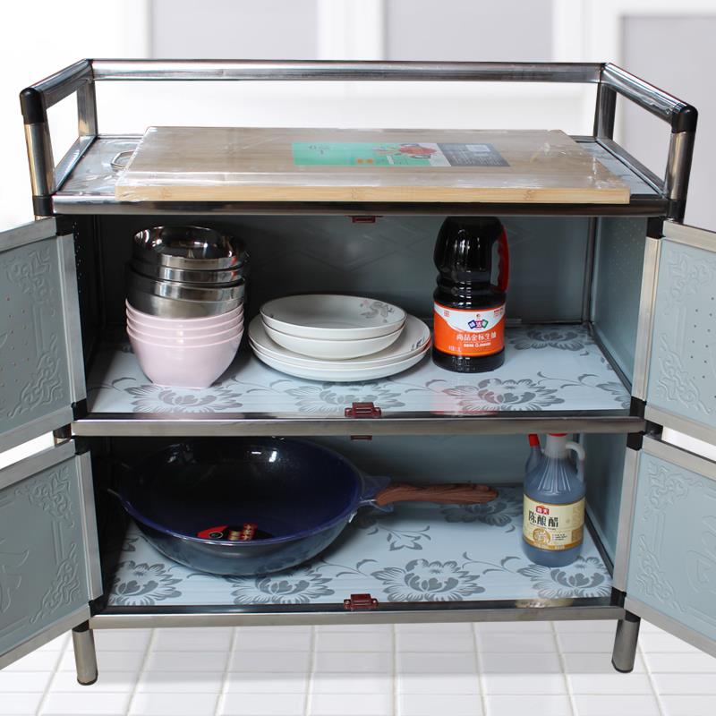 A型房L不锈钢柜家用简易组装碗经济餐F76T87HS边柜厨储物柜靠墙小