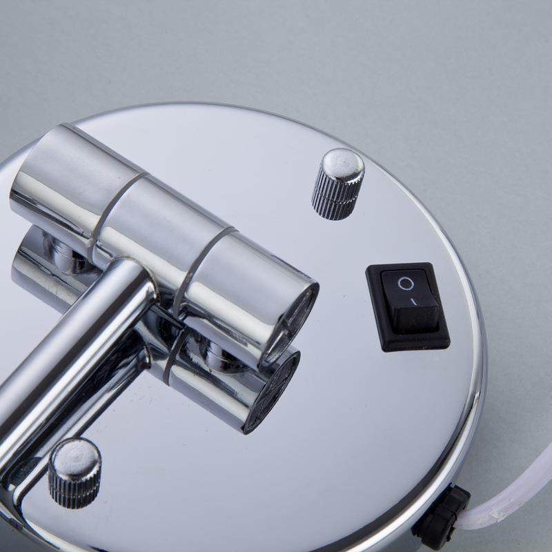 浴室挂壁LKP双面镜子EDL灯折叠梳妆镜8英寸缩带伸灯化妆镜居家酒