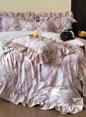 JPU2024新款10支澳棉C刺R工艺极轻奢简绣四件套0--法式复古