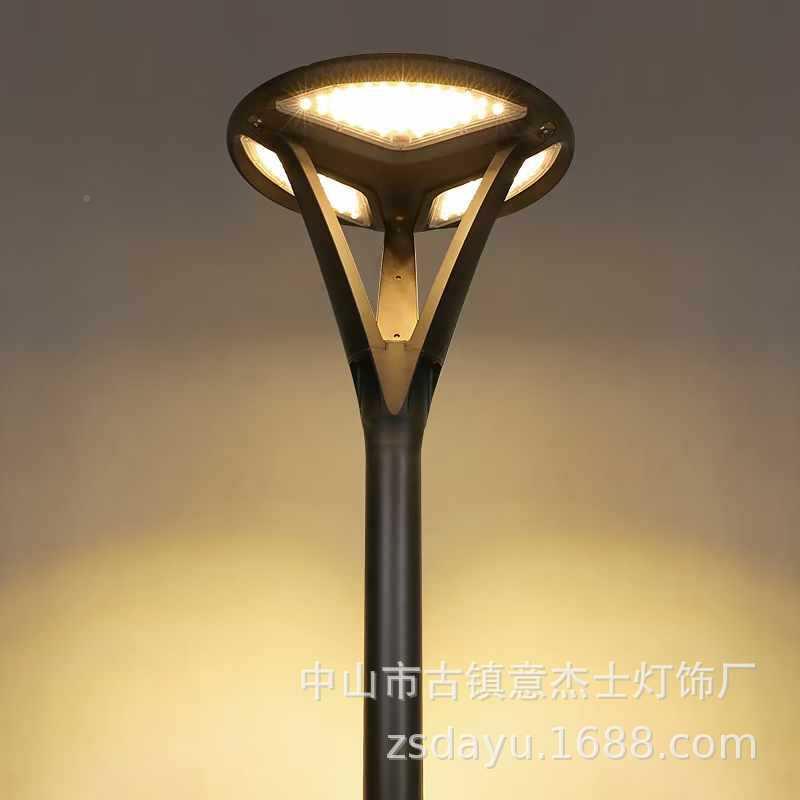 新款私月模众星捧太阳能接电外灯YJS-众星压铸铝小区别墅公户园景