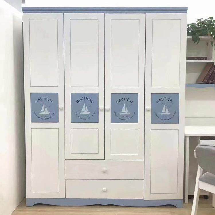 实白木儿衣柜现代约色开门童衣橱简EZO二门三门带抽男孩女孩储物