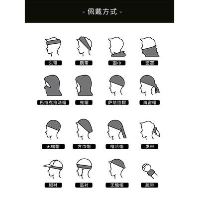 2303冰丝魔术头巾山防晒脖套户运动跑步马外面拉松骑登行罩