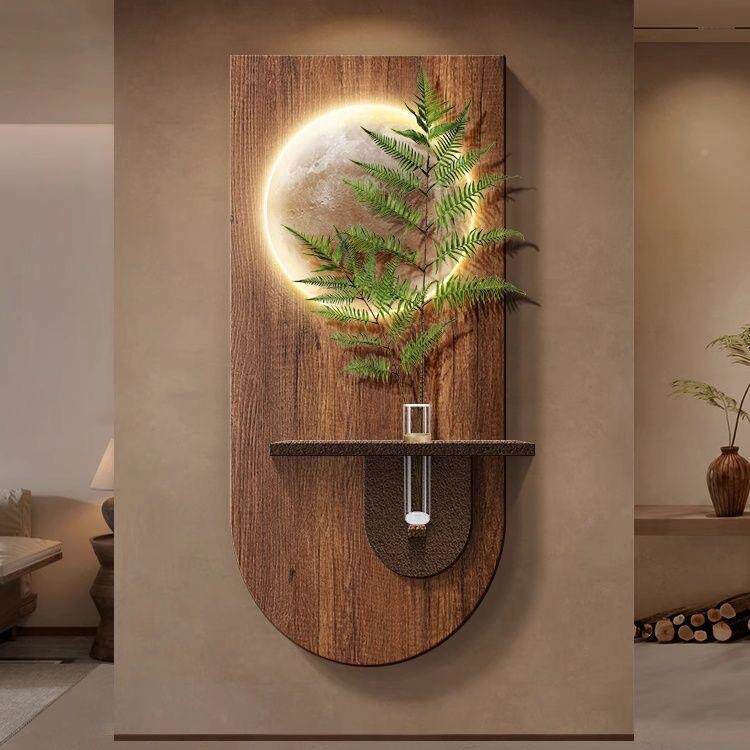 砂画水培绿植玄岩关装饰画感走廊过道发挂意画创月87044光球壁灯