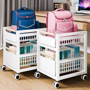 架书包置物架移家动用夹缝放7N7XRwiN可包小推车桌下带轮书本收纳