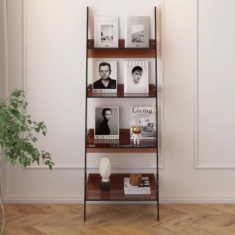 轻奢美式亚客厅家用极简风落地置物架展简克约绘FTI本收纳力示杂