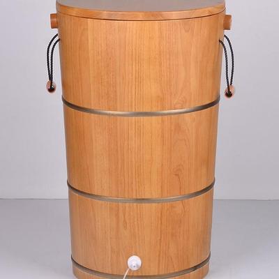 高泡脚桶木桶过膝熏蒸桶家用深橡桶木盖蒸汽足浴TPK蒸脚桶汗蒸坐